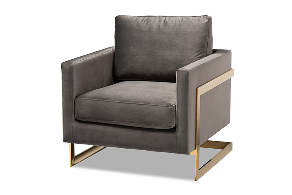 Baxton Studio - Matteo Chair - TSF-77241-Grey/Gold-CC view 1