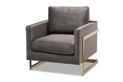 Baxton Studio - Matteo Chair - TSF-77241-Grey/Gold-CC view 1
