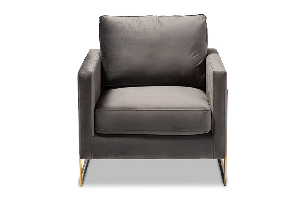 Baxton Studio - Matteo Chair - TSF-77241-Grey/Gold-CC view 2