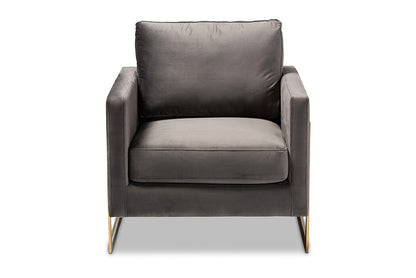 Baxton Studio - Matteo Chair - TSF-77241-Grey/Gold-CC view 2