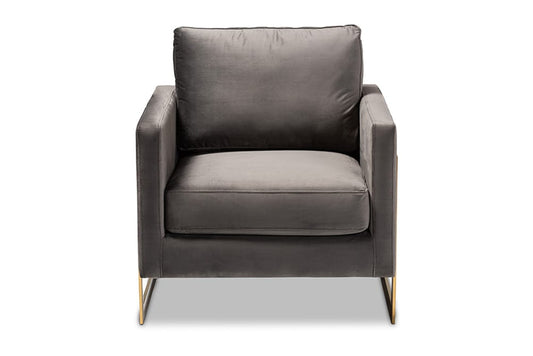 Baxton Studio - Matteo Chair - TSF-77241-Grey/Gold-CC view 2