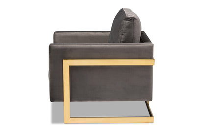 Baxton Studio - Matteo Chair - TSF-77241-Grey/Gold-CC view 3