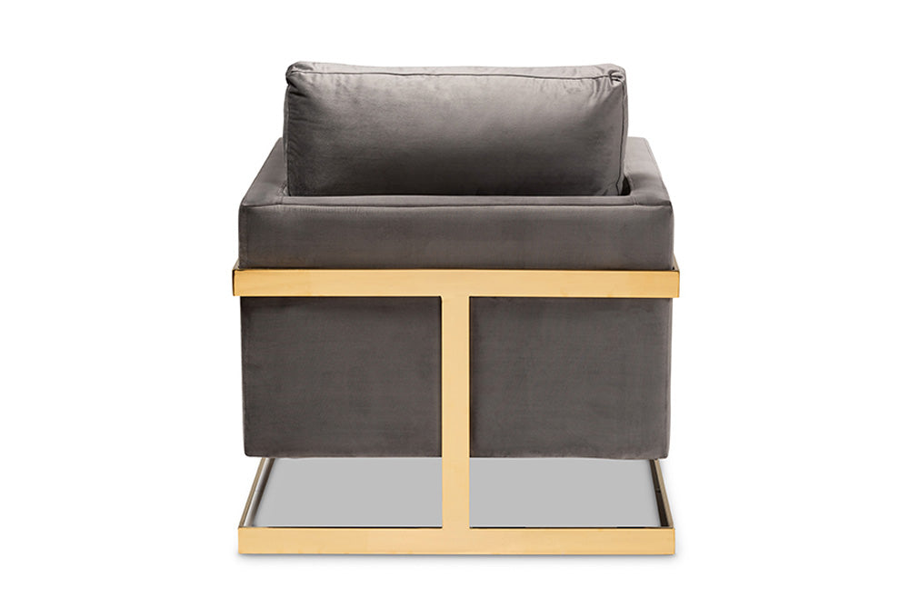 Baxton Studio - Matteo Chair - TSF-77241-Grey/Gold-CC view 4