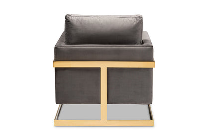 Baxton Studio - Matteo Chair - TSF-77241-Grey/Gold-CC view 4