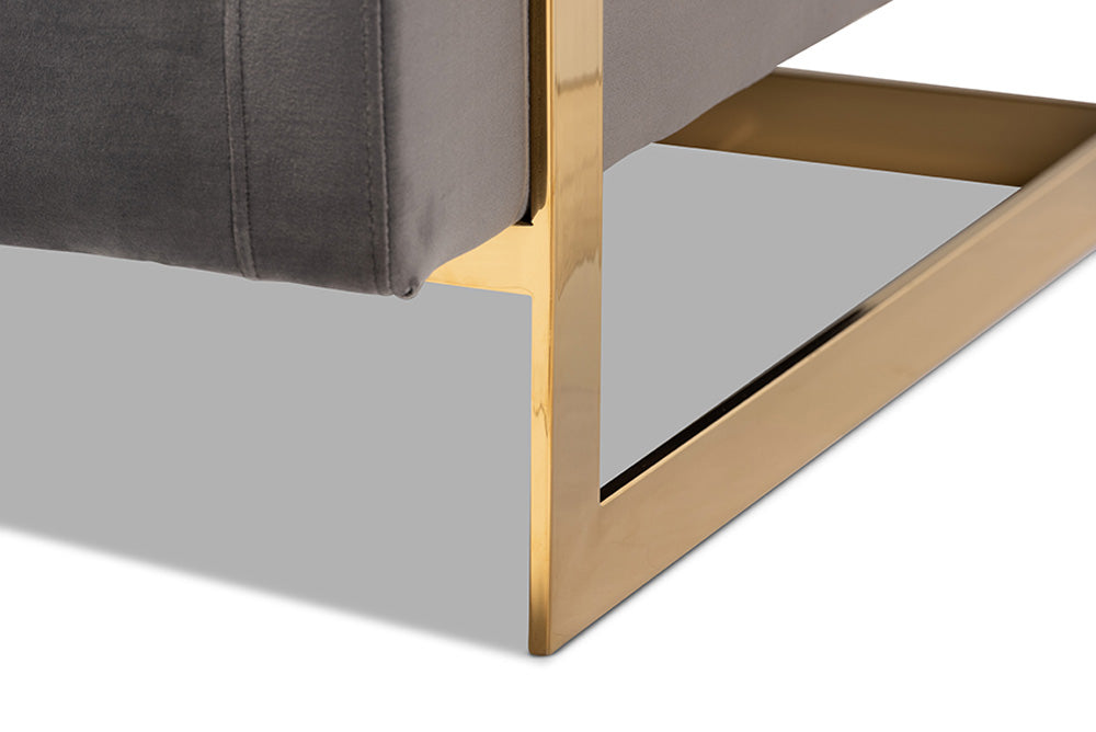 Baxton Studio - Matteo Chair - TSF-77241-Grey/Gold-CC view 7
