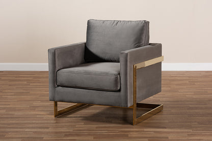 Baxton Studio - Matteo Chair - TSF-77241-Grey/Gold-CC view 8