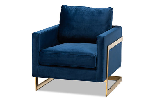 Baxton Studio - Matteo Chair - TSF-77241-Navy/Gold-CC view 1