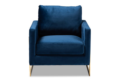 Baxton Studio - Matteo Chair - TSF-77241-Navy/Gold-CC view 2