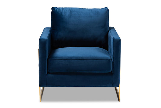 Baxton Studio - Matteo Chair - TSF-77241-Navy/Gold-CC view 2