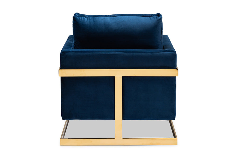 Baxton Studio - Matteo Chair - TSF-77241-Navy/Gold-CC view 4