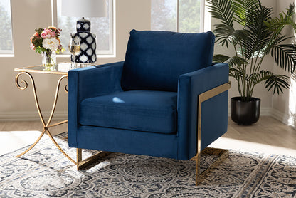 Baxton Studio - Matteo Chair - TSF-77241-Navy/Gold-CC view 5