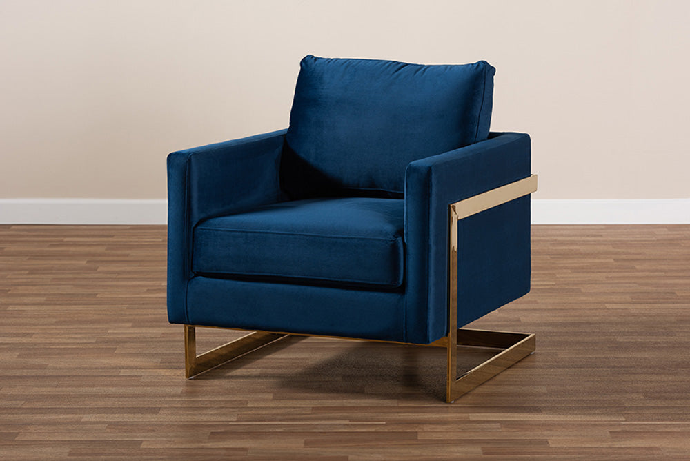 Baxton Studio - Matteo Chair - TSF-77241-Navy/Gold-CC view 8