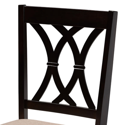 Baxton Studio - Maya Dining Set in Beige/Espresso Brown - Maya-Sand/Dark Brown-5PC Dining Set view 5