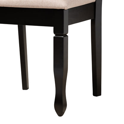 Baxton Studio - Maya Dining Set in Beige/Espresso Brown - Maya-Sand/Dark Brown-7PC Dining Set view 6