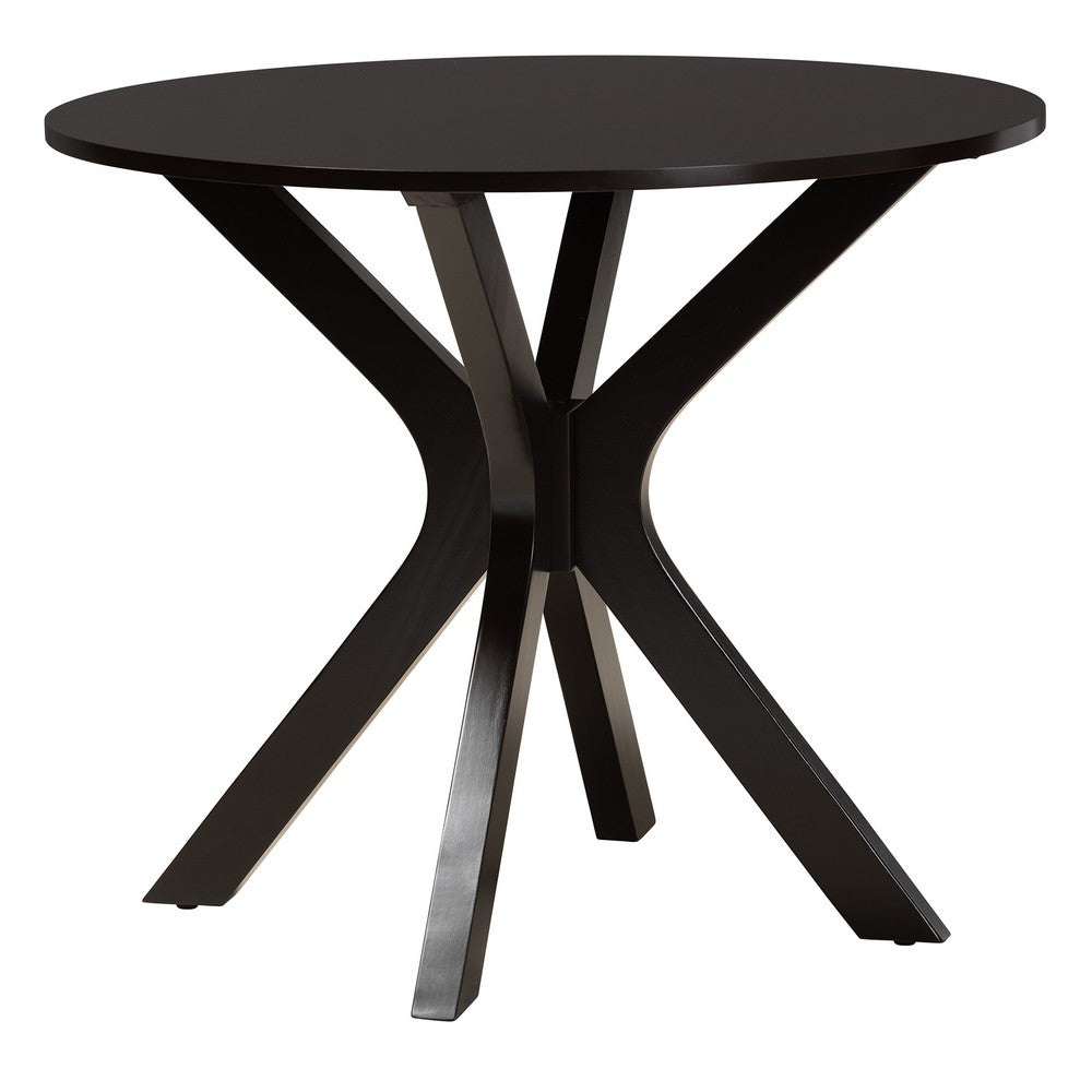 Baxton Studio - Maya Dining Set in Grey/Espresso Brown - Maya-Grey/Dark Brown-5PC Dining Set view 3