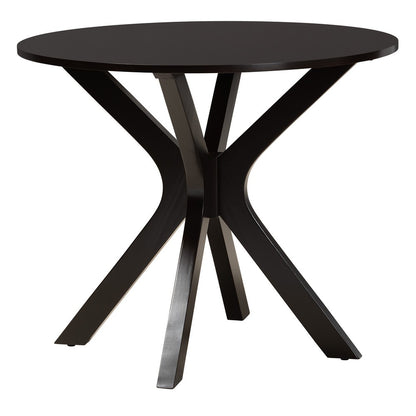 Baxton Studio - Maya Dining Set in Grey/Espresso Brown - Maya-Grey/Dark Brown-5PC Dining Set view 3