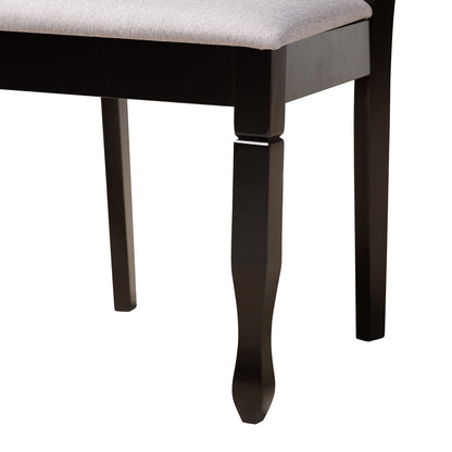 Baxton Studio - Maya Dining Set in Grey/Espresso Brown - Maya-Grey/Dark Brown-5PC Dining Set view 6
