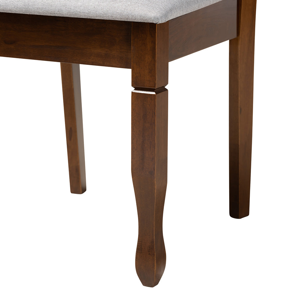 Baxton Studio - Maya Dining Set in Grey/Walnut Brown - Maya-Grey/Walnut-7PC Dining Set view 6