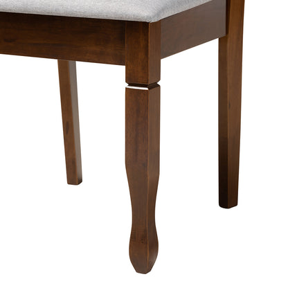 Baxton Studio - Maya Dining Set in Grey/Walnut Brown - Maya-Grey/Walnut-7PC Dining Set view 6