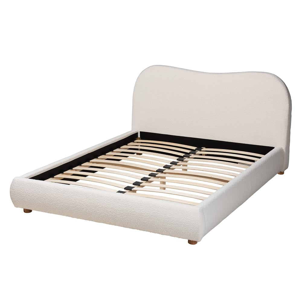 Baxton Studio - Maya Queen Size Bed in White/Oak Brown - BBT61130-Maya-Cream/Oak-Queen view 3