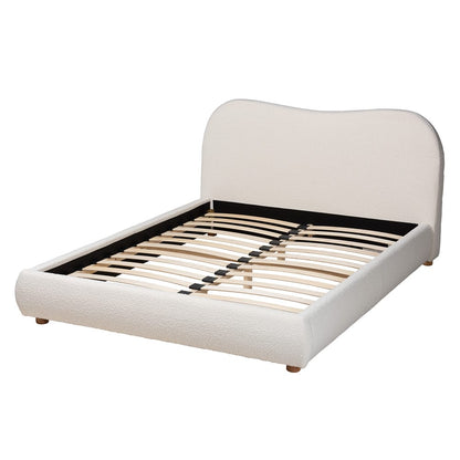 Baxton Studio - Maya Queen Size Bed in White/Oak Brown - BBT61130-Maya-Cream/Oak-Queen view 3