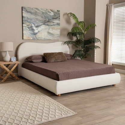 Baxton Studio - Maya Queen Size Bed in White/Oak Brown - BBT61130-Maya-Cream/Oak-Queen view 7