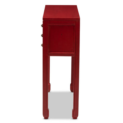 Baxton Studio - Melodie Console Table in Red - MIN22-Red-ST view 4