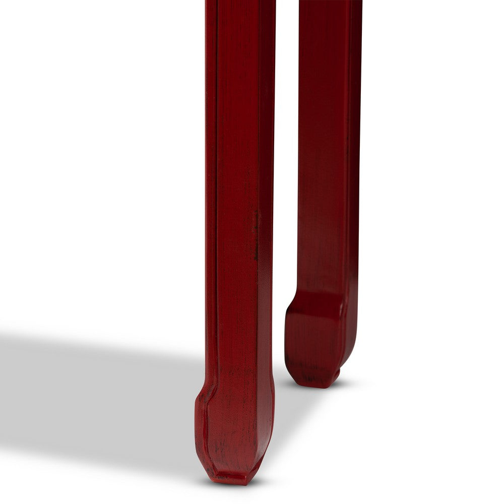 Baxton Studio - Melodie Console Table in Red - MIN22-Red-ST view 7