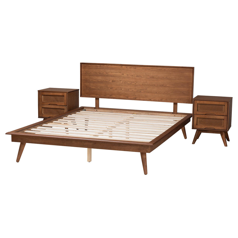 Baxton Studio - Melora Full Bedroom Set in Walnut Brown/Brown - MG0004-Ash Walnut-Full 3PC Bedroom Set view 2