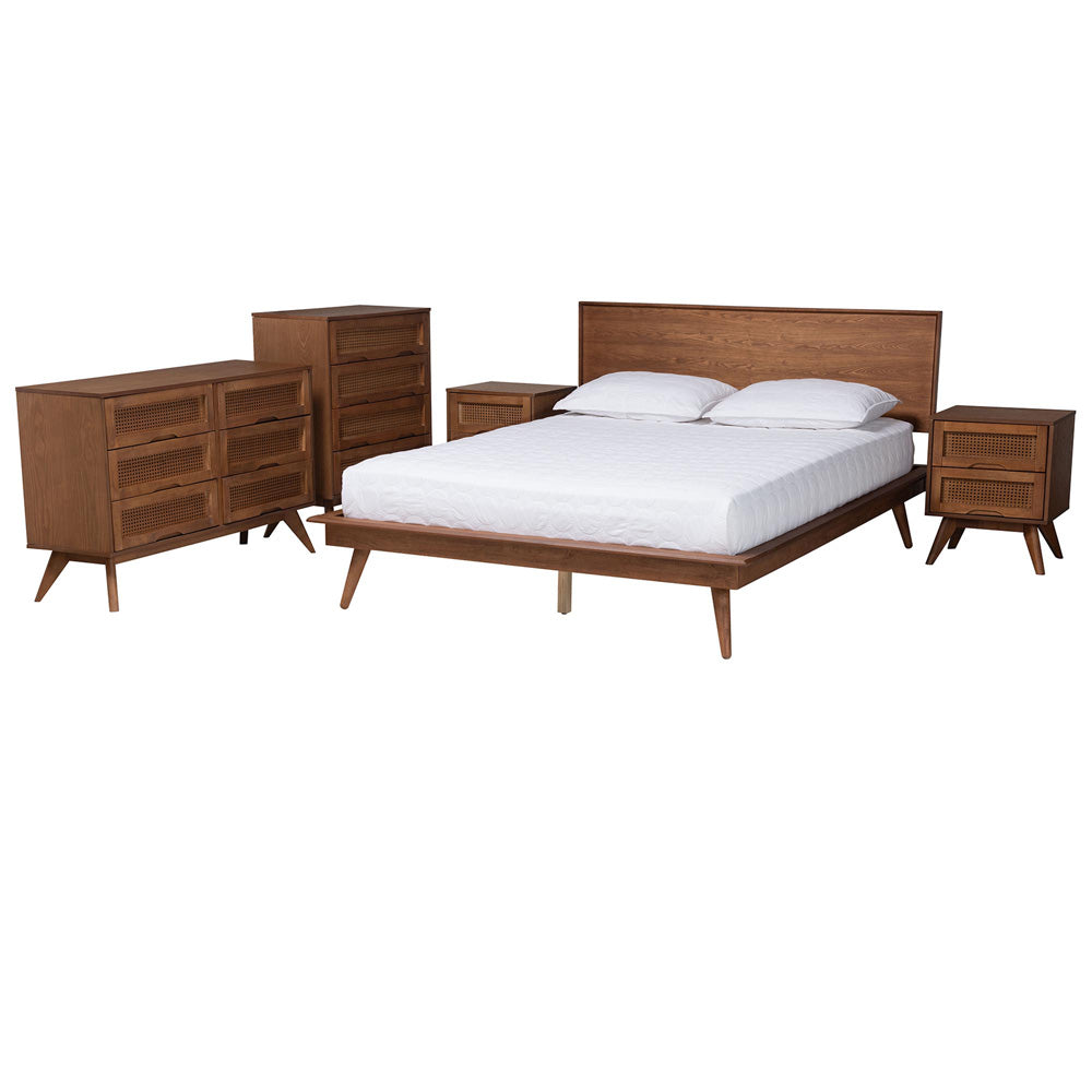 Baxton Studio - Melora Full Bedroom Set in Walnut Brown/Brown - MG0004-Ash Walnut-Full 5PC Bedroom Set view 1