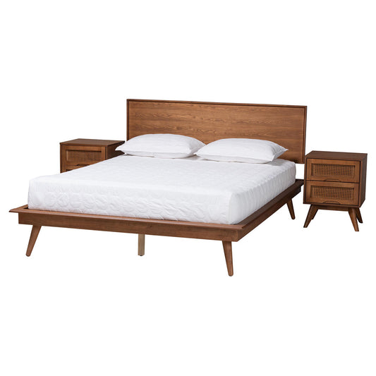 Baxton Studio - Melora King Bedroom Set in Walnut Brown/Brown - MG0004-Ash Walnut-King 3PC Bedroom Set view 1