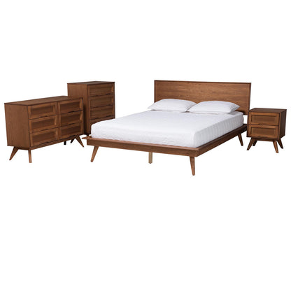 Baxton Studio - Melora King Bedroom Set in Walnut Brown/Brown - MG0004-Ash Walnut-King 4PC Bedroom Set view 1