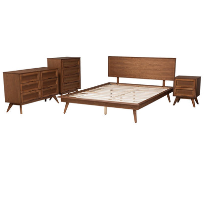 Baxton Studio - Melora King Bedroom Set in Walnut Brown/Brown - MG0004-Ash Walnut-King 4PC Bedroom Set view 2