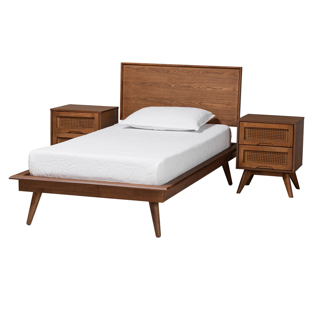 Baxton Studio - Melora Twin Bedroom Set in Walnut Brown/Brown - MG0004-Ash Walnut-Twin 3PC Bedroom Set view 1