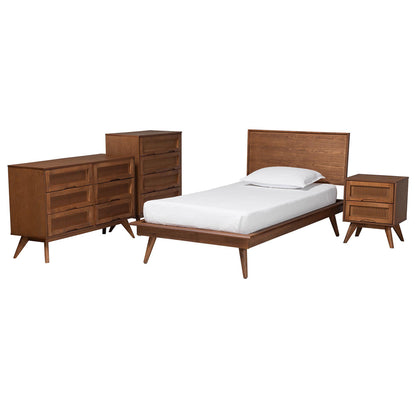 Baxton Studio - Melora Twin Bedroom Set in Walnut Brown/Brown - MG0004-Ash Walnut-Twin 4PC Bedroom Set view 1