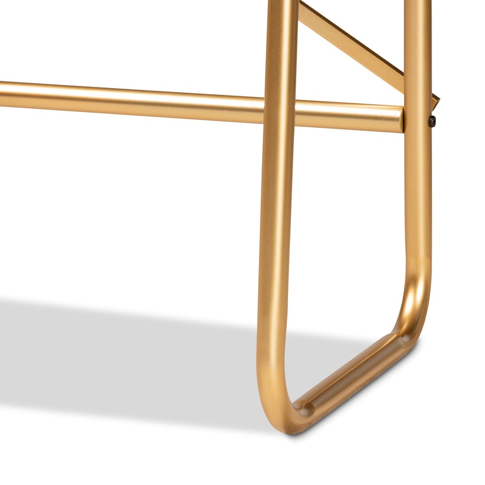 Baxton Studio - Merida Shelving Unit in Natural/Gold - JY-0004-Natural/Gold-Queen Shelf view 5