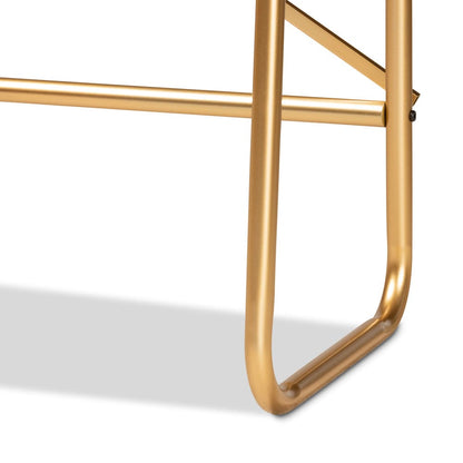 Baxton Studio - Merida Shelving Unit in Natural/Gold - JY-0004-Natural/Gold-Queen Shelf view 5