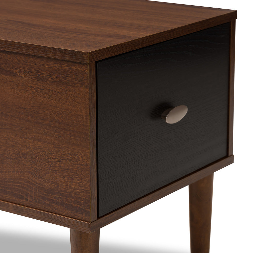 Baxton Studio - Merrick Storage Bench in Light Grey/Walnut Brown - FP-6789-Gray/Oak/Espresso view 6