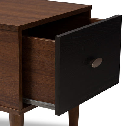Baxton Studio - Merrick Storage Bench in Light Grey/Walnut Brown - FP-6789-Gray/Oak/Espresso view 7