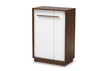 Baxton Studio - Mette Shoe Cabinet - LV3SC3150WI-Columbia/White-Shoe Cabinet view 1