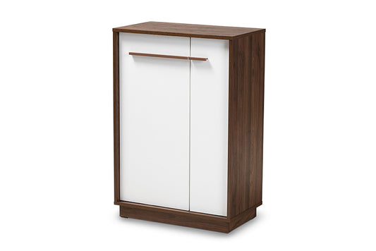 Baxton Studio - Mette Shoe Cabinet - LV3SC3150WI-Columbia/White-Shoe Cabinet view 1