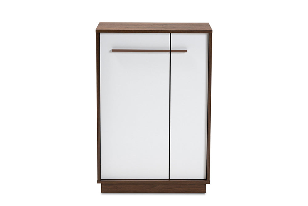 Baxton Studio - Mette Shoe Cabinet - LV3SC3150WI-Columbia/White-Shoe Cabinet view 3
