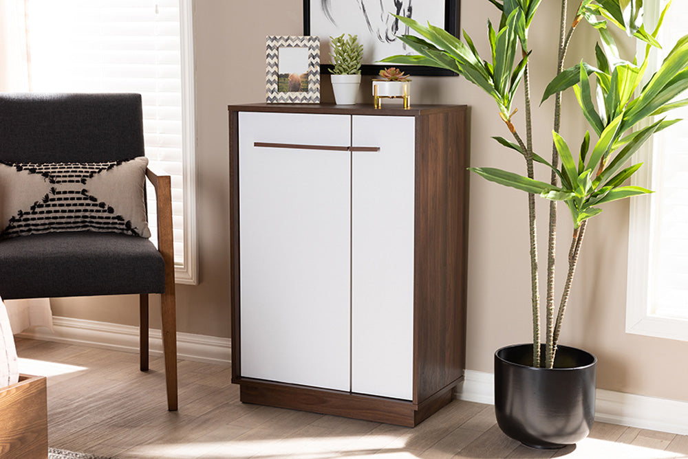 Baxton Studio - Mette Shoe Cabinet - LV3SC3150WI-Columbia/White-Shoe Cabinet view 7