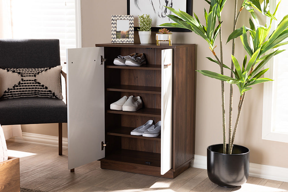 Baxton Studio - Mette Shoe Cabinet - LV3SC3150WI-Columbia/White-Shoe Cabinet view 8