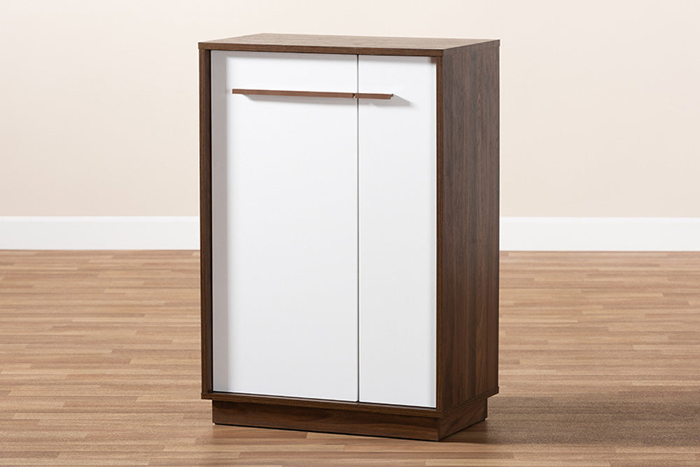 Baxton Studio - Mette Shoe Cabinet - LV3SC3150WI-Columbia/White-Shoe Cabinet view 9