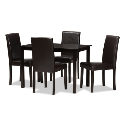 Baxton Studio - Mia Dining Set in Dark Brown - RH5992C-Dark Brown Dining Set view 1