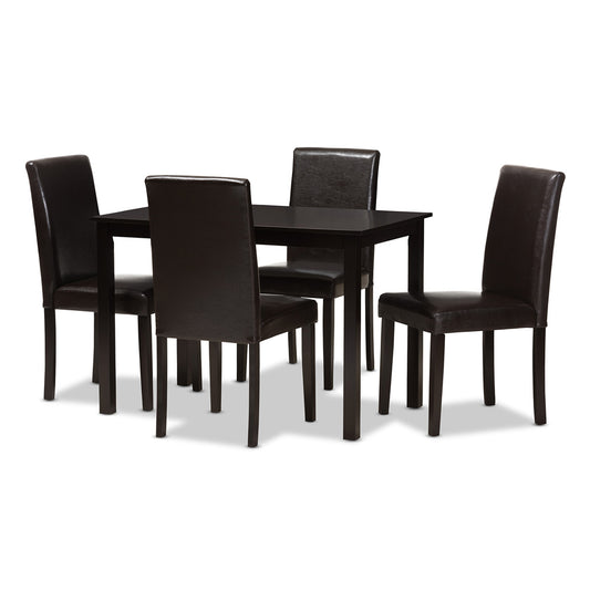 Baxton Studio - Mia Dining Set in Dark Brown - RH5992C-Dark Brown Dining Set view 1