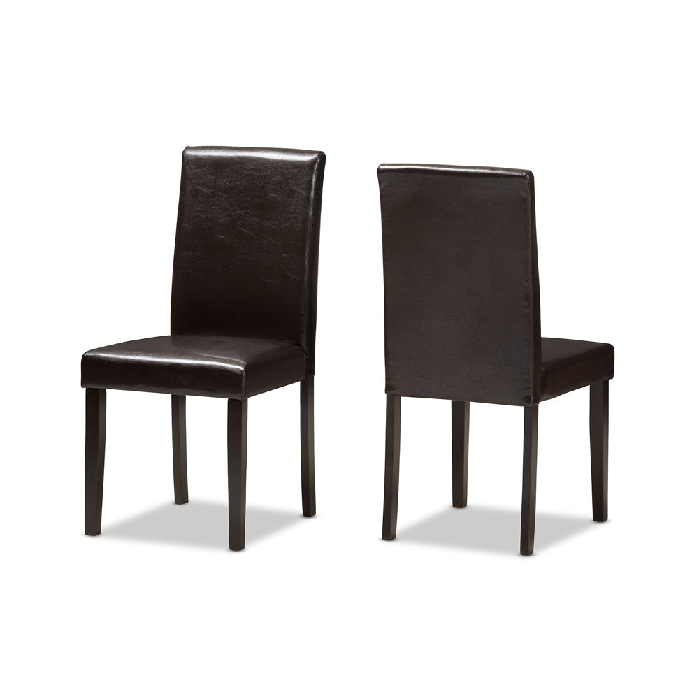 Baxton Studio - Mia Dining Set in Dark Brown - RH5992C-Dark Brown Dining Set view 2