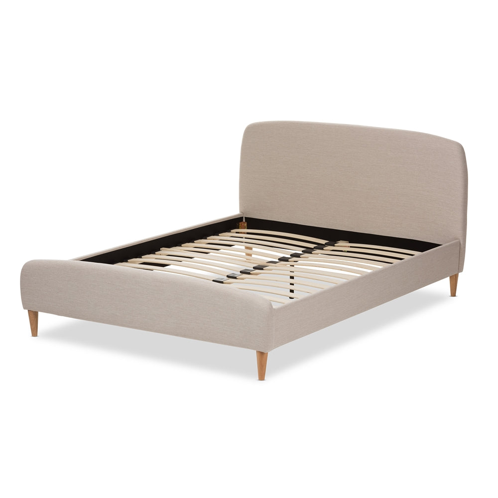 Baxton Studio - Mia Queen Size Bed in Light Beige - CF8814-Light Beige-Queen view 3