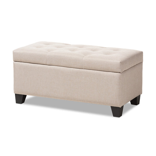 Baxton Studio - Michaela Storage Ottoman in Beige - WS-20091-Beige-OTTO view 1